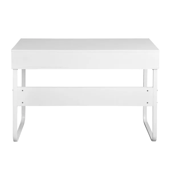 43.3" Rectangular Computer Desk / Writing Desk with Open Storage, White