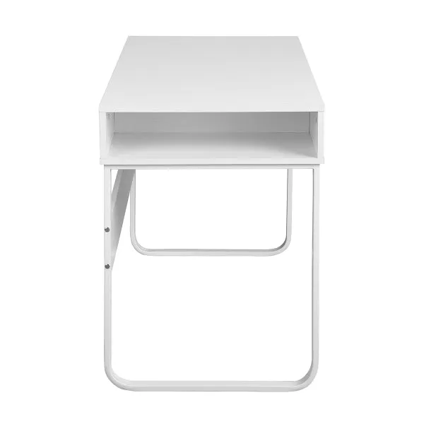 43.3" Rectangular Computer Desk / Writing Desk with Open Storage, White