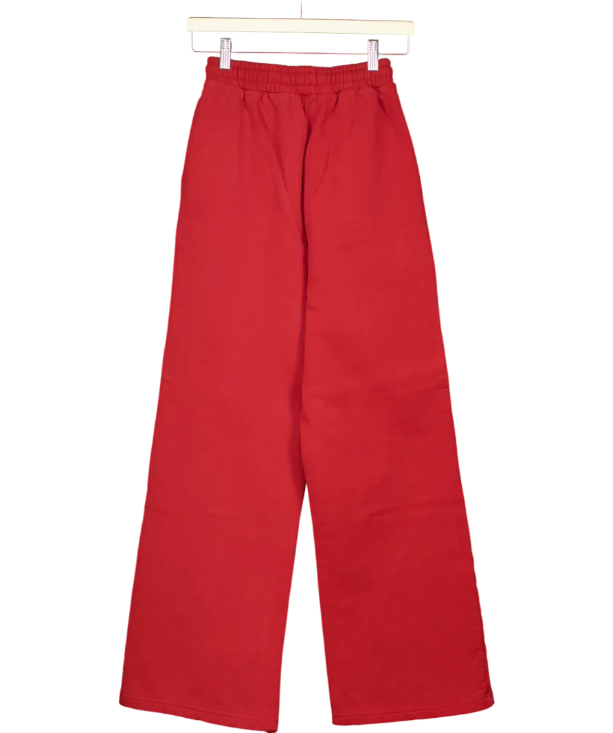 4th & Reckless Red Fergie Wide Leg Branded Joggers UK XS
