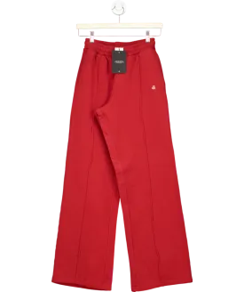 4th & Reckless Red Fergie Wide Leg Branded Joggers UK XS
