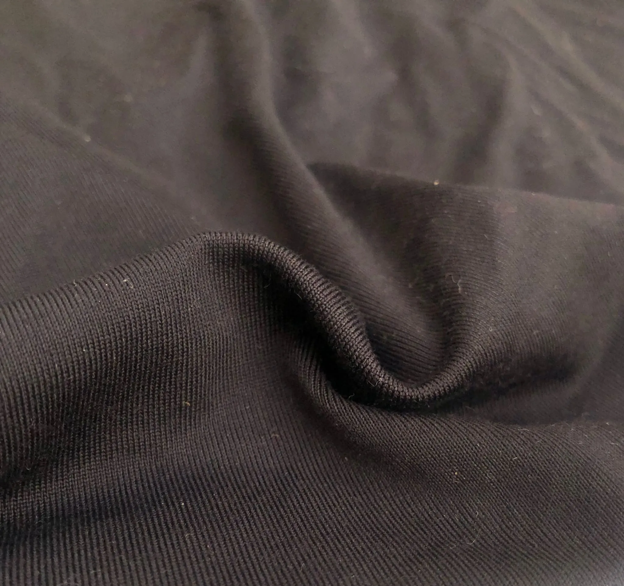56" Black Nylon Spandex Elastane Blend TTY Brushed Woven Fabric By the Yard