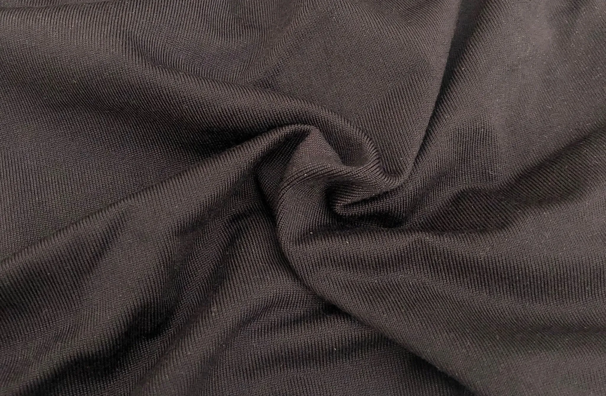 56" Black Nylon Spandex Elastane Blend TTY Brushed Woven Fabric By the Yard