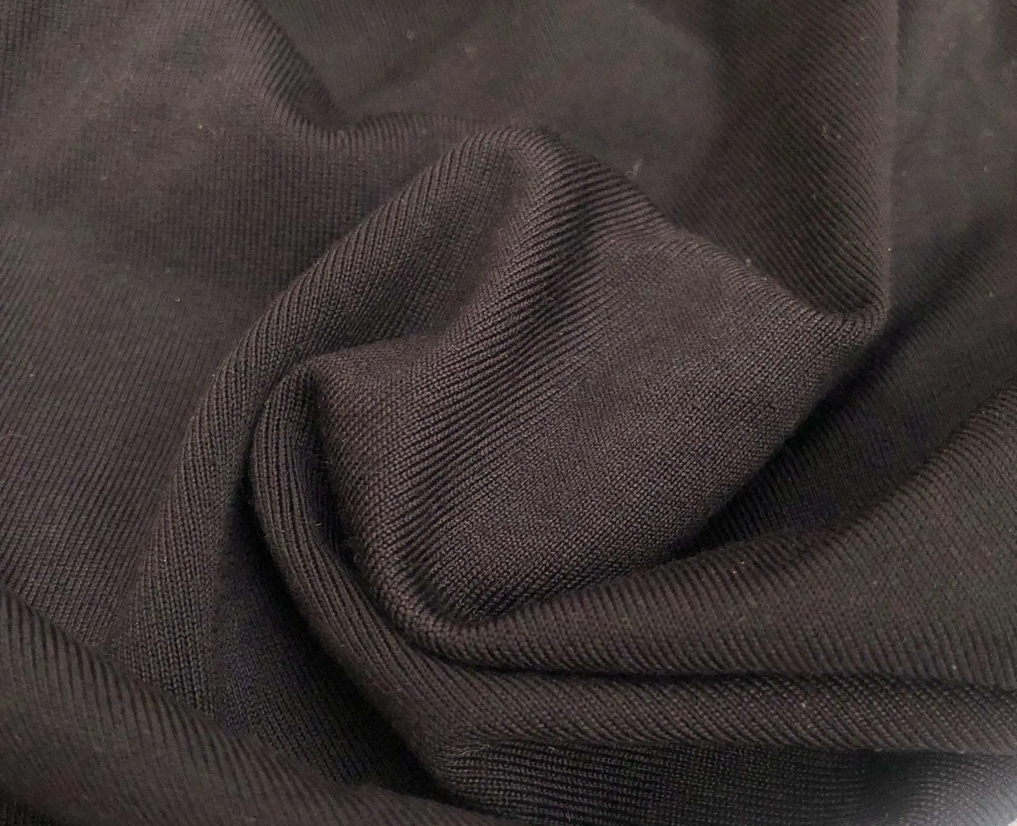 56" Black Nylon Spandex Elastane Blend TTY Brushed Woven Fabric By the Yard