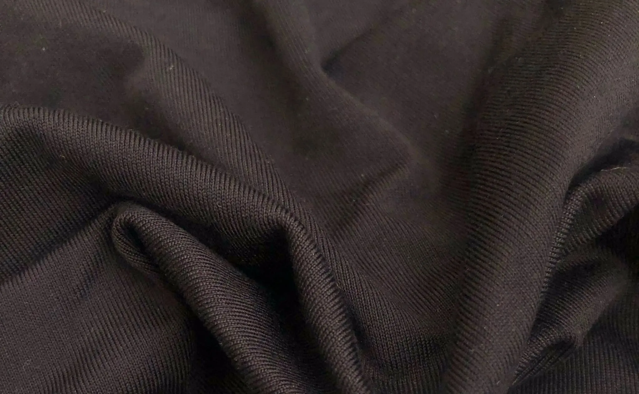 56" Black Nylon Spandex Elastane Blend TTY Brushed Woven Fabric By the Yard