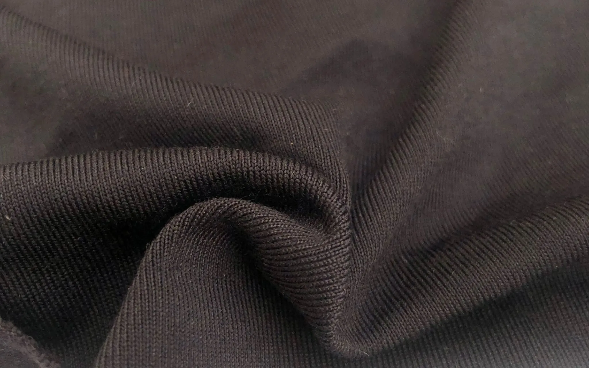 56" Black Nylon Spandex Elastane Blend TTY Brushed Woven Fabric By the Yard