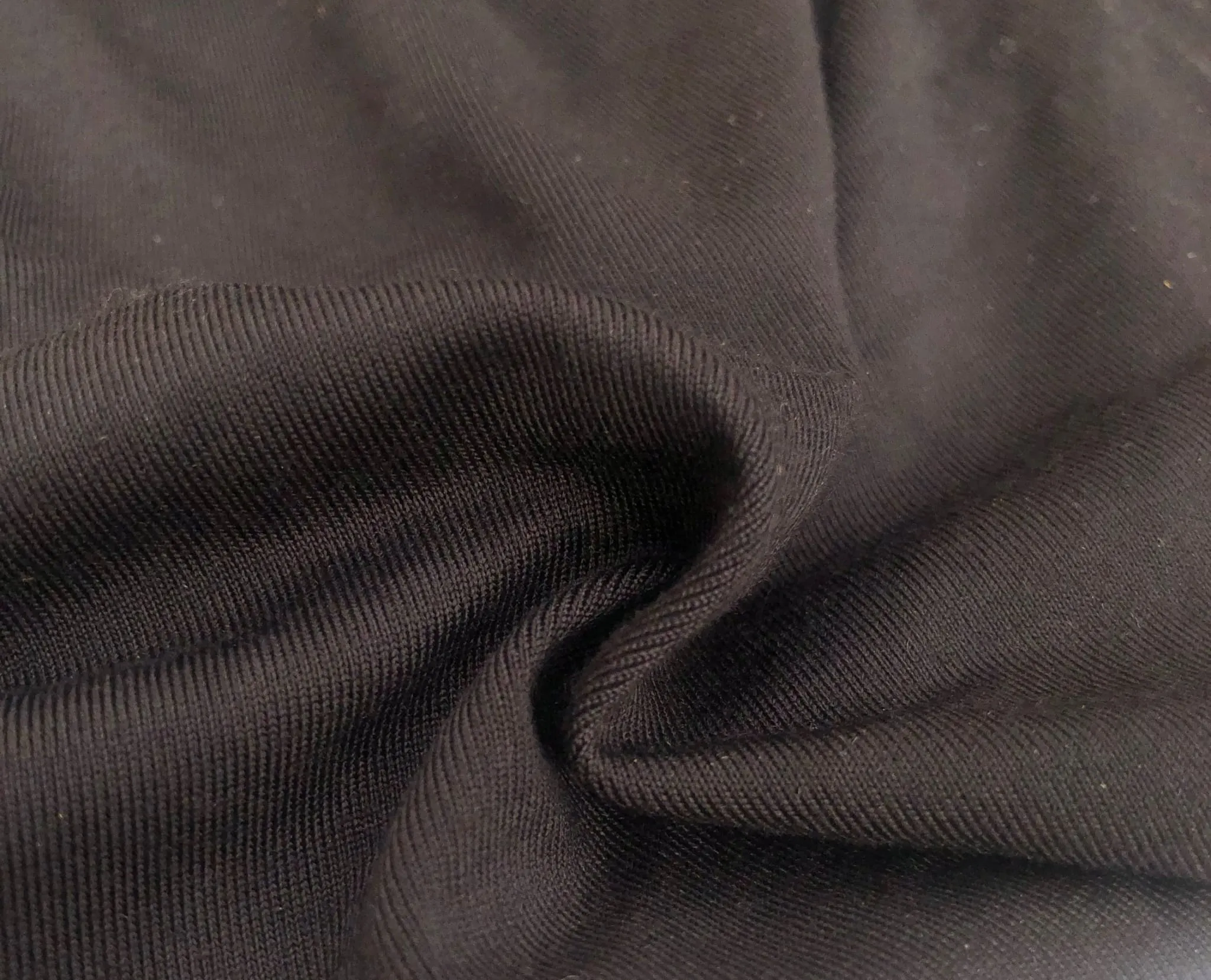 56" Black Nylon Spandex Elastane Blend TTY Brushed Woven Fabric By the Yard