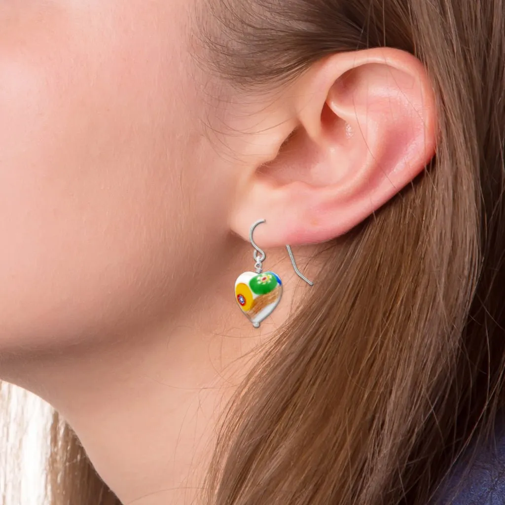 Artylish White Heart Earrings