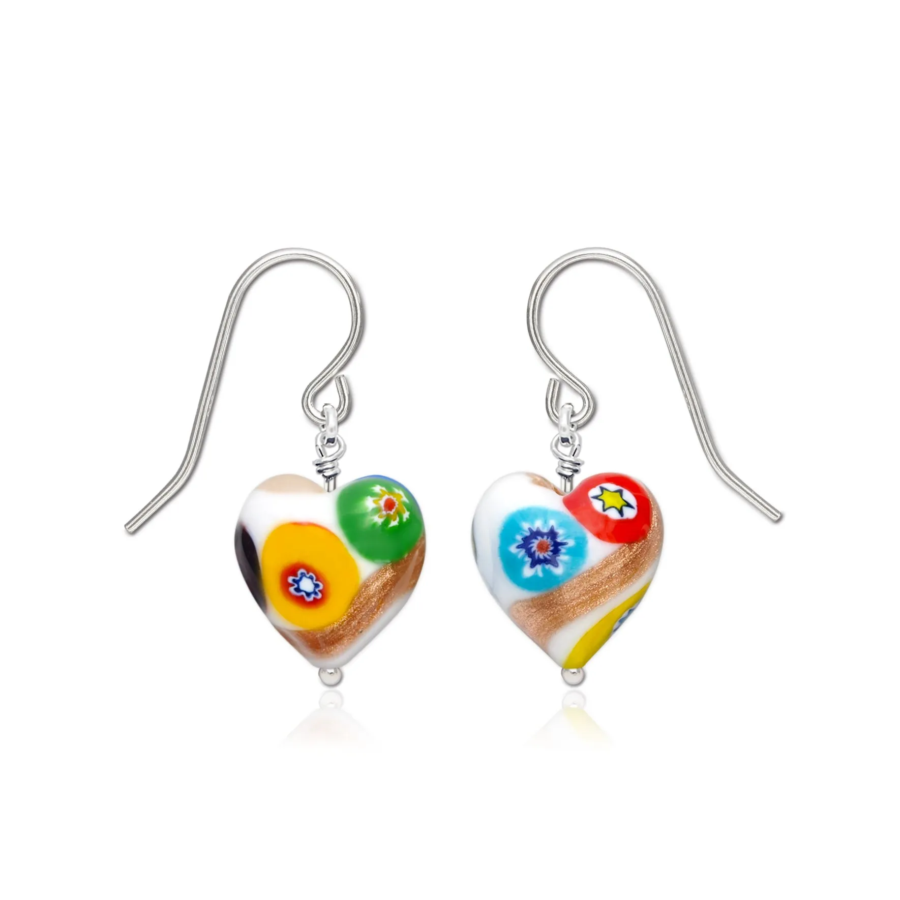 Artylish White Heart Earrings