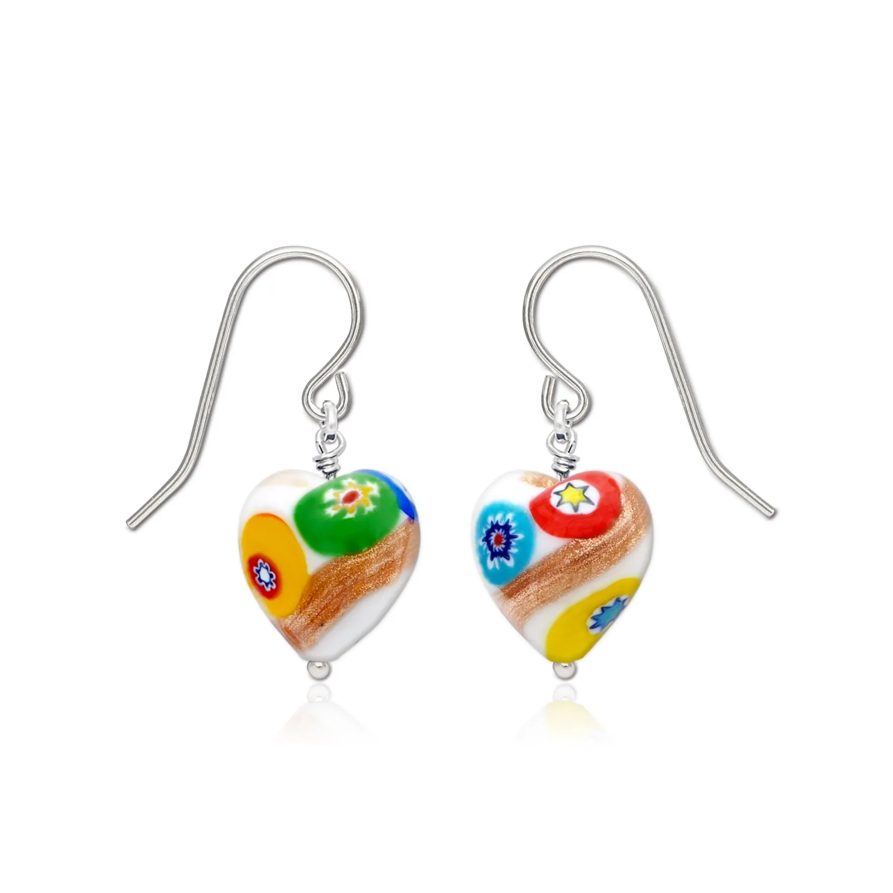 Artylish White Heart Earrings