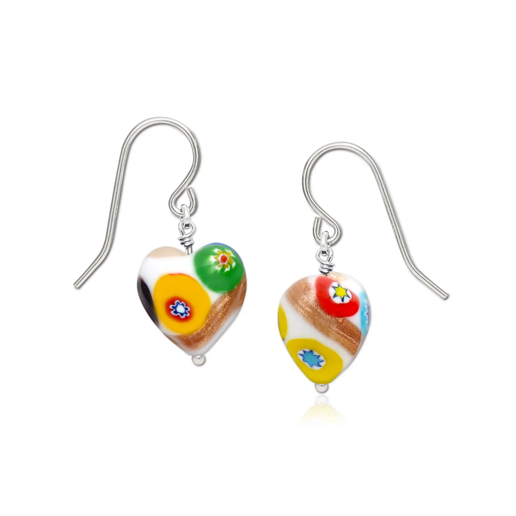 Artylish White Heart Earrings
