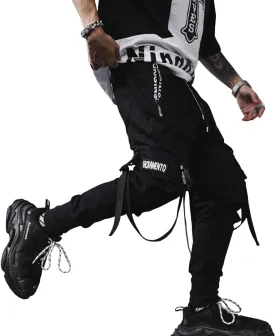 Astellarie Mens Casual Pants Multi-Pockets Fashion Cargo Joggers Gym Drawstring Long Pants