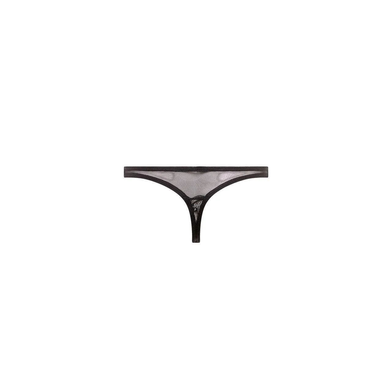 Barely Bare Mesh and Lace Panty Black One Size