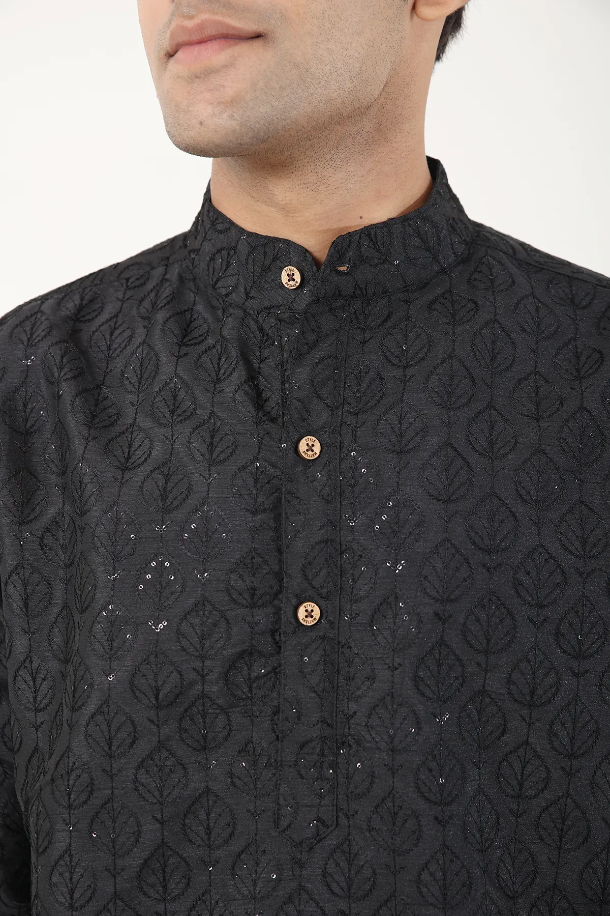 Black Sequined full sleeves Long Kurta | Style Matters