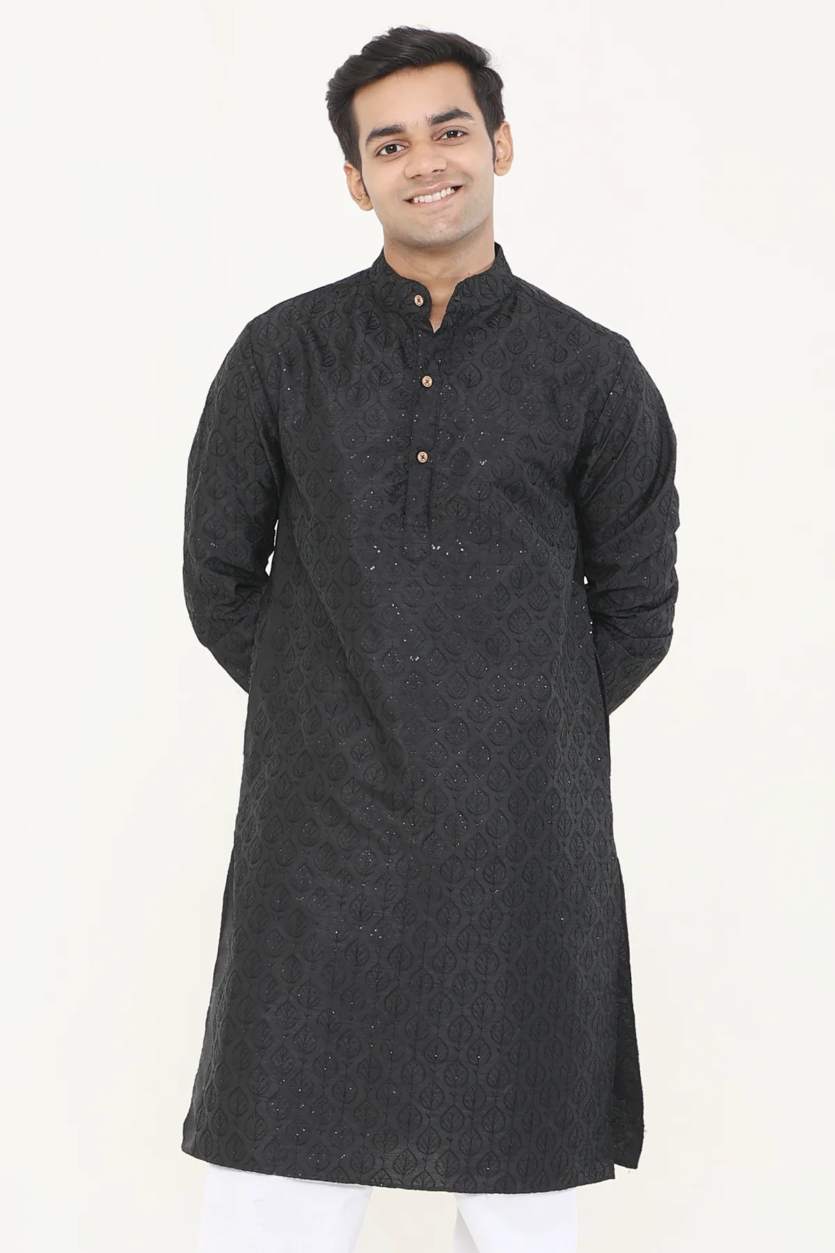 Black Sequined full sleeves Long Kurta | Style Matters