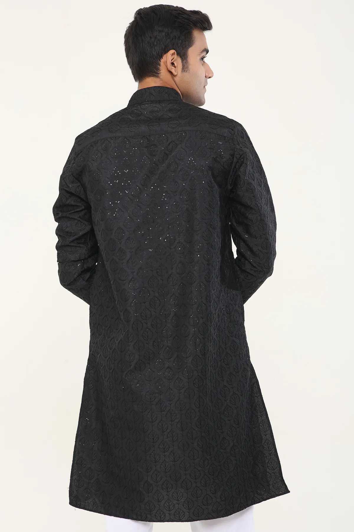 Black Sequined full sleeves Long Kurta | Style Matters