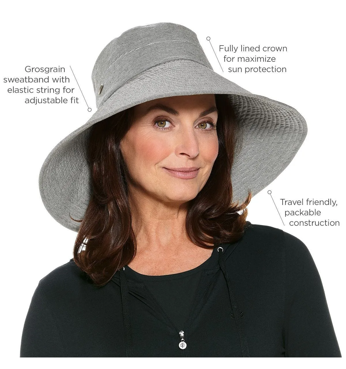 Brittany Beach Hat | Black/White