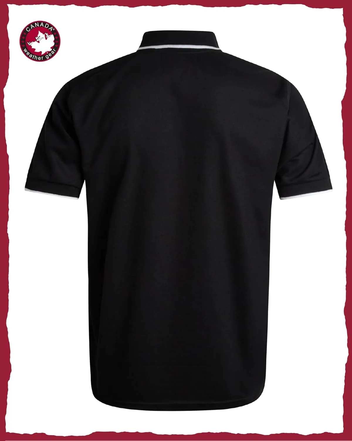 CANADA WEATHER GEAR Men's Polo Shirt - Tipped Spandex Short Sleeve Performance Polo with Contrast Collar Trim (Sizes: S-XXL)