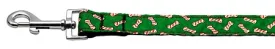 Candy Cane Bones Nylon Dog Leash 5-8 Inch Wide 6ft Long