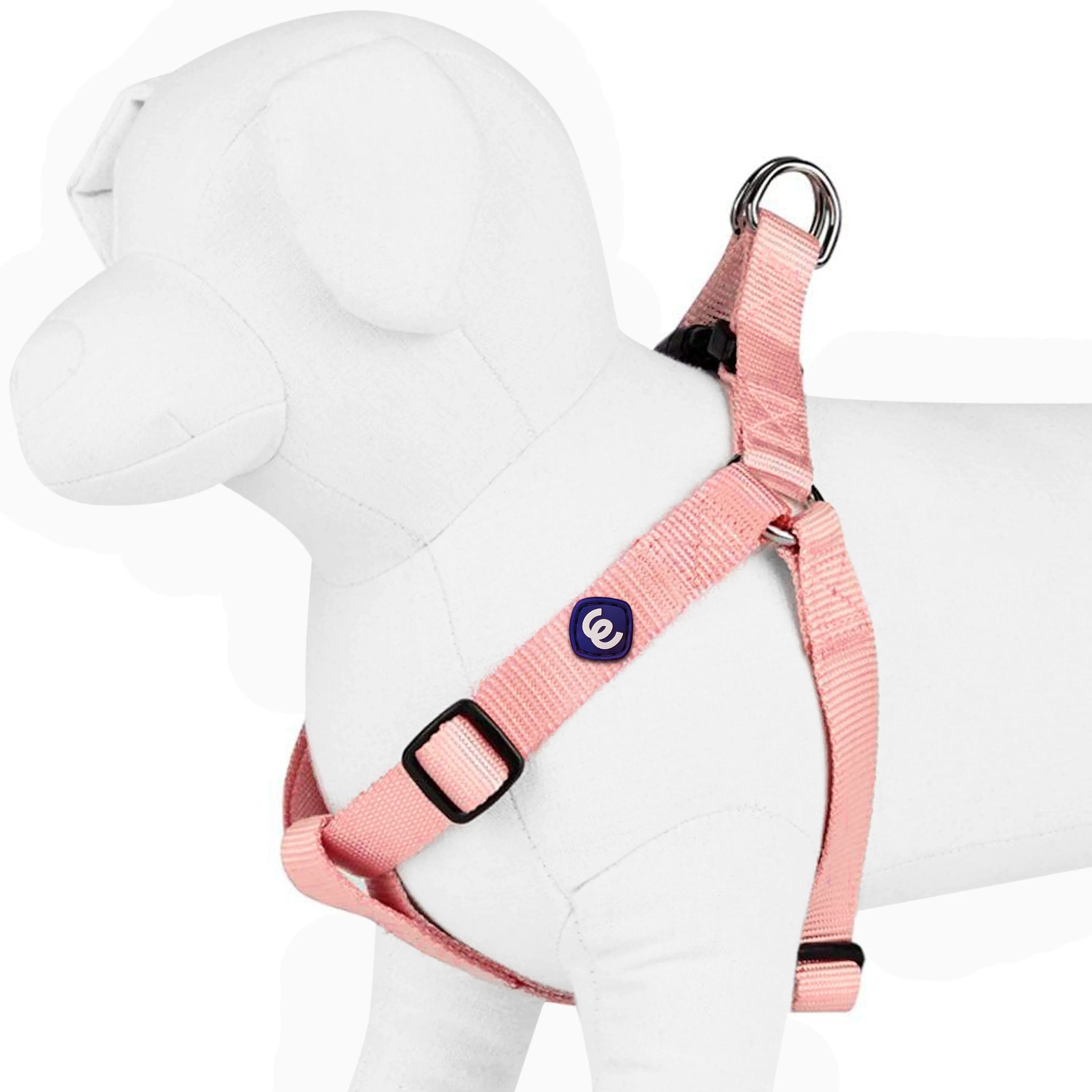 Classic Solid Color Adjustable Dog Harness, Pink/Red