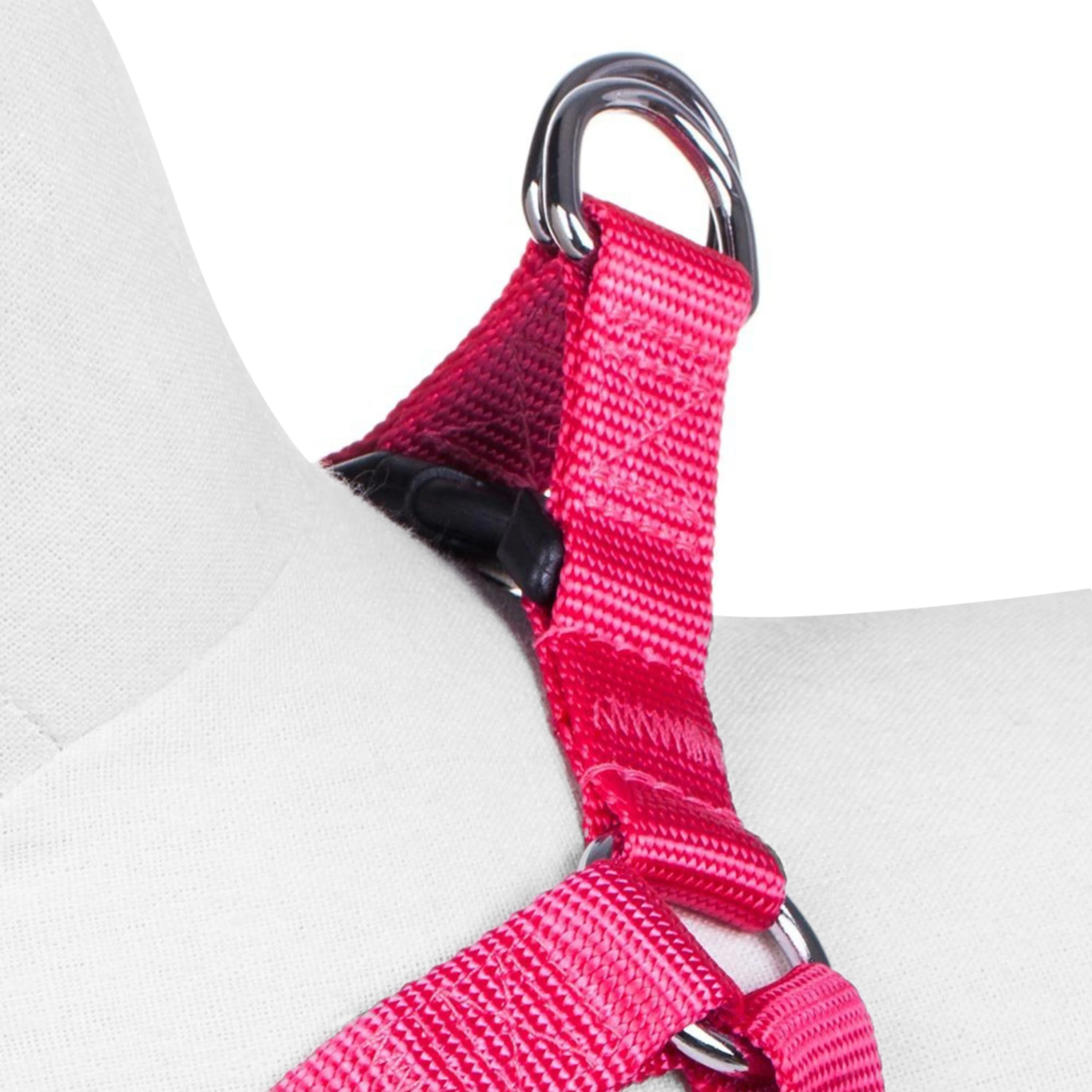 Classic Solid Color Adjustable Dog Harness, Pink/Red