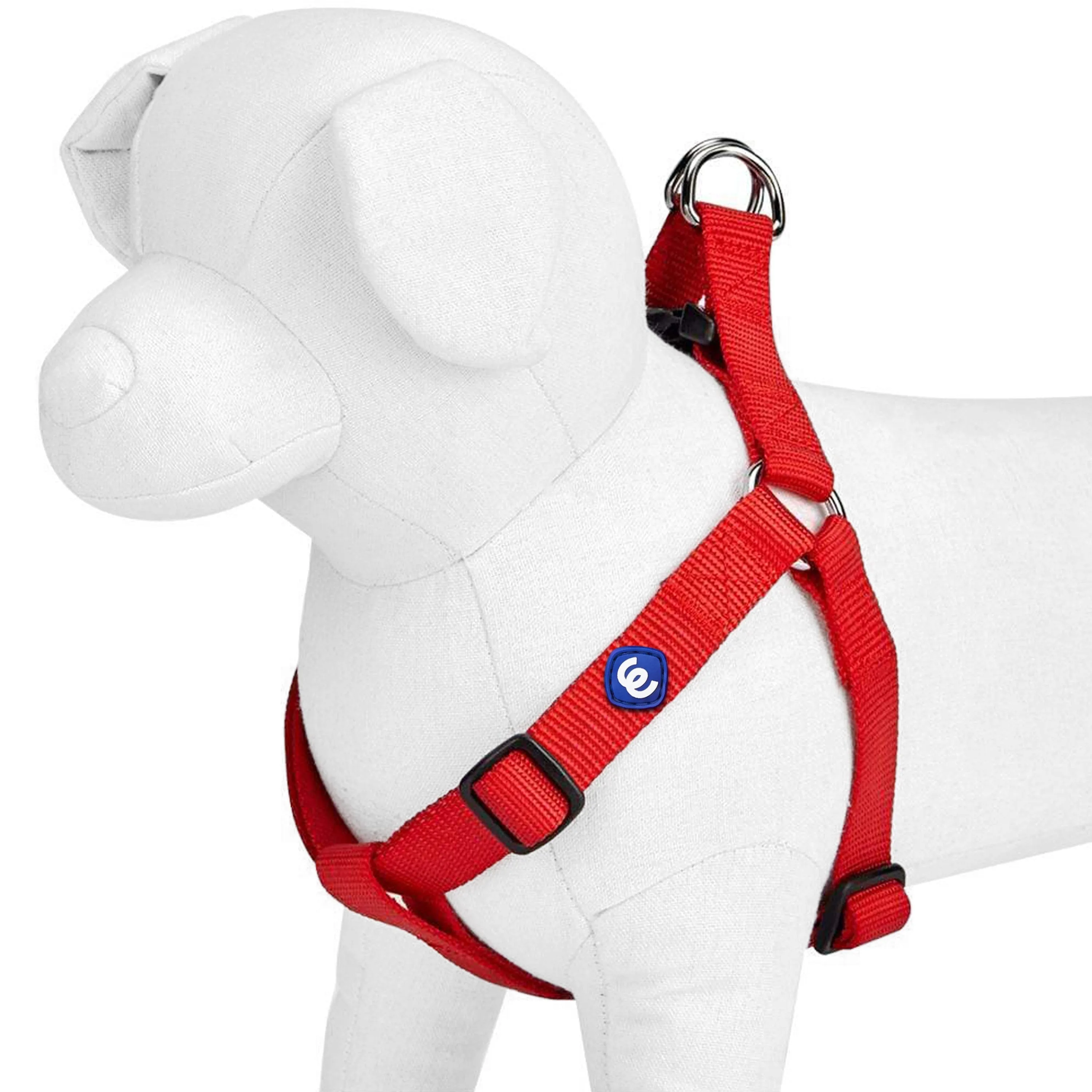 Classic Solid Color Adjustable Dog Harness, Pink/Red