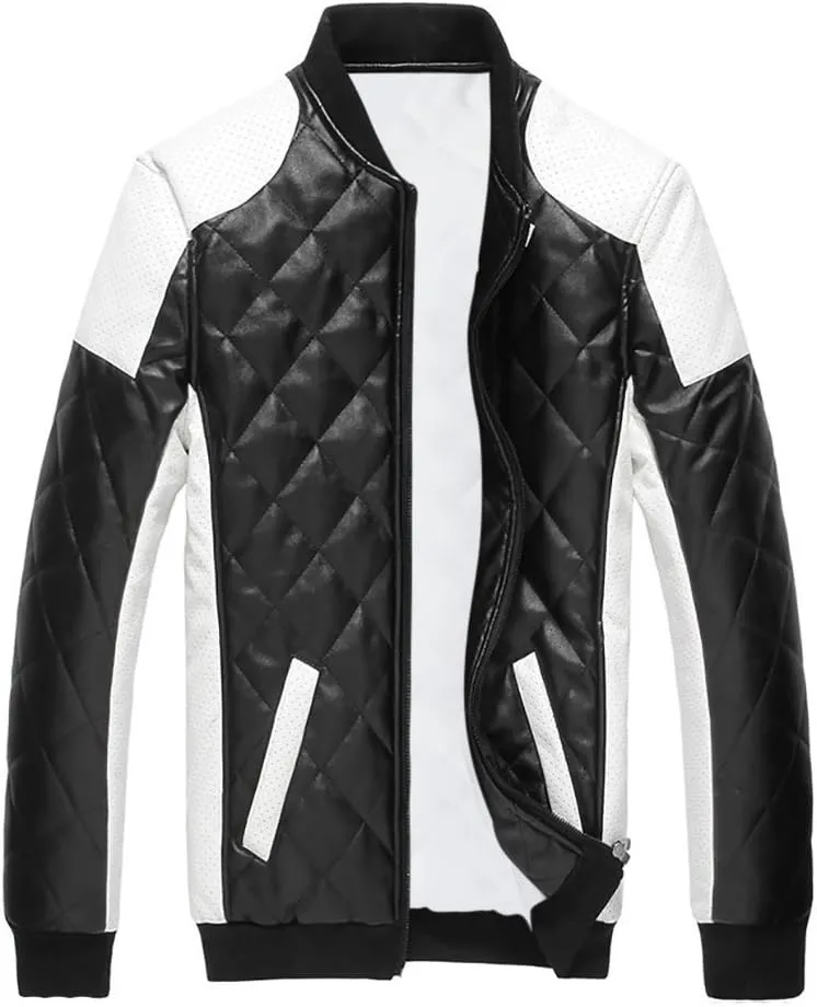 Cloudstyle Men's latticed Baseball Bomber Jacket Slim Fit Coat