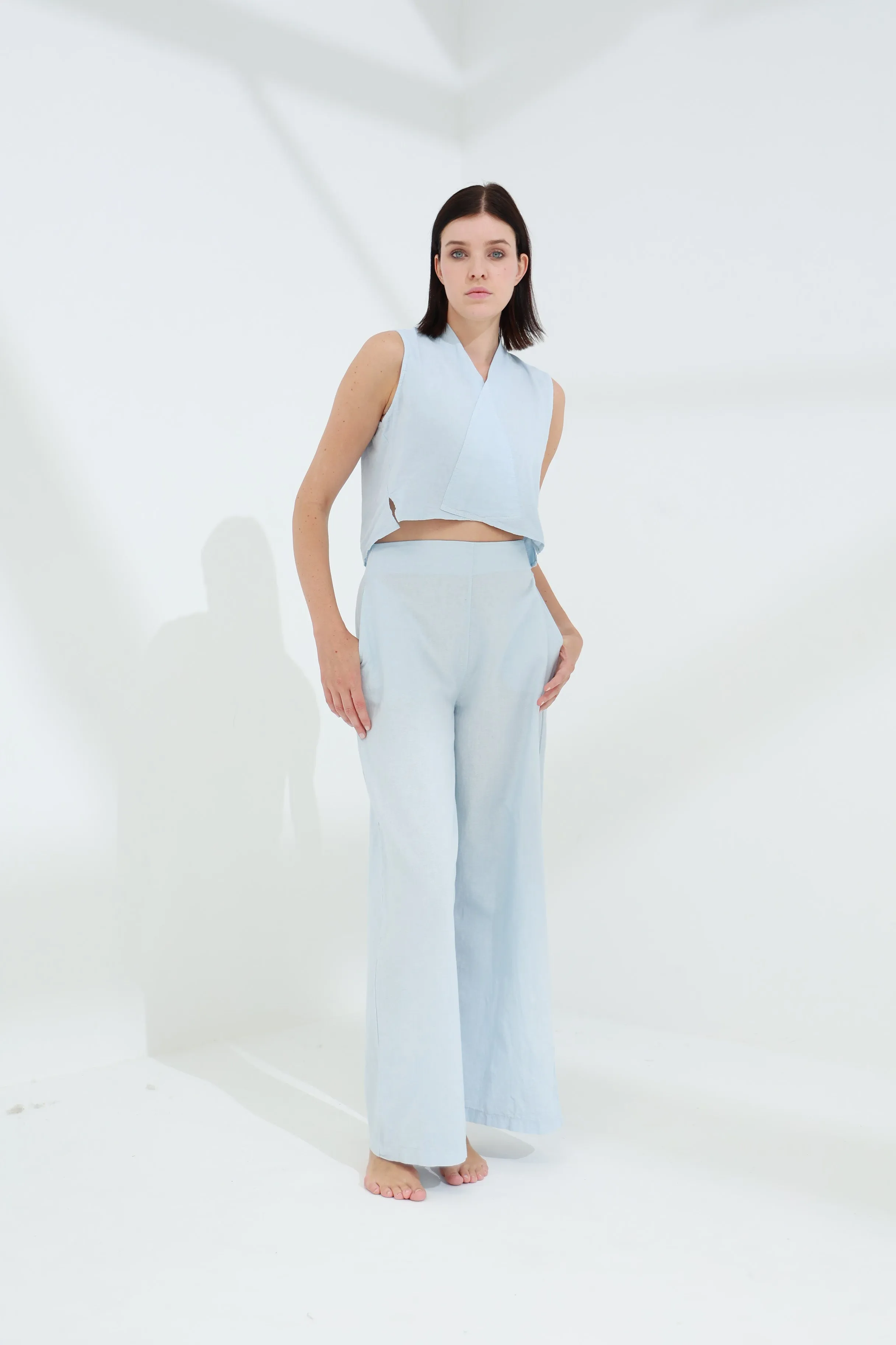 Colpo Linen Wide Leg Pants Cloud