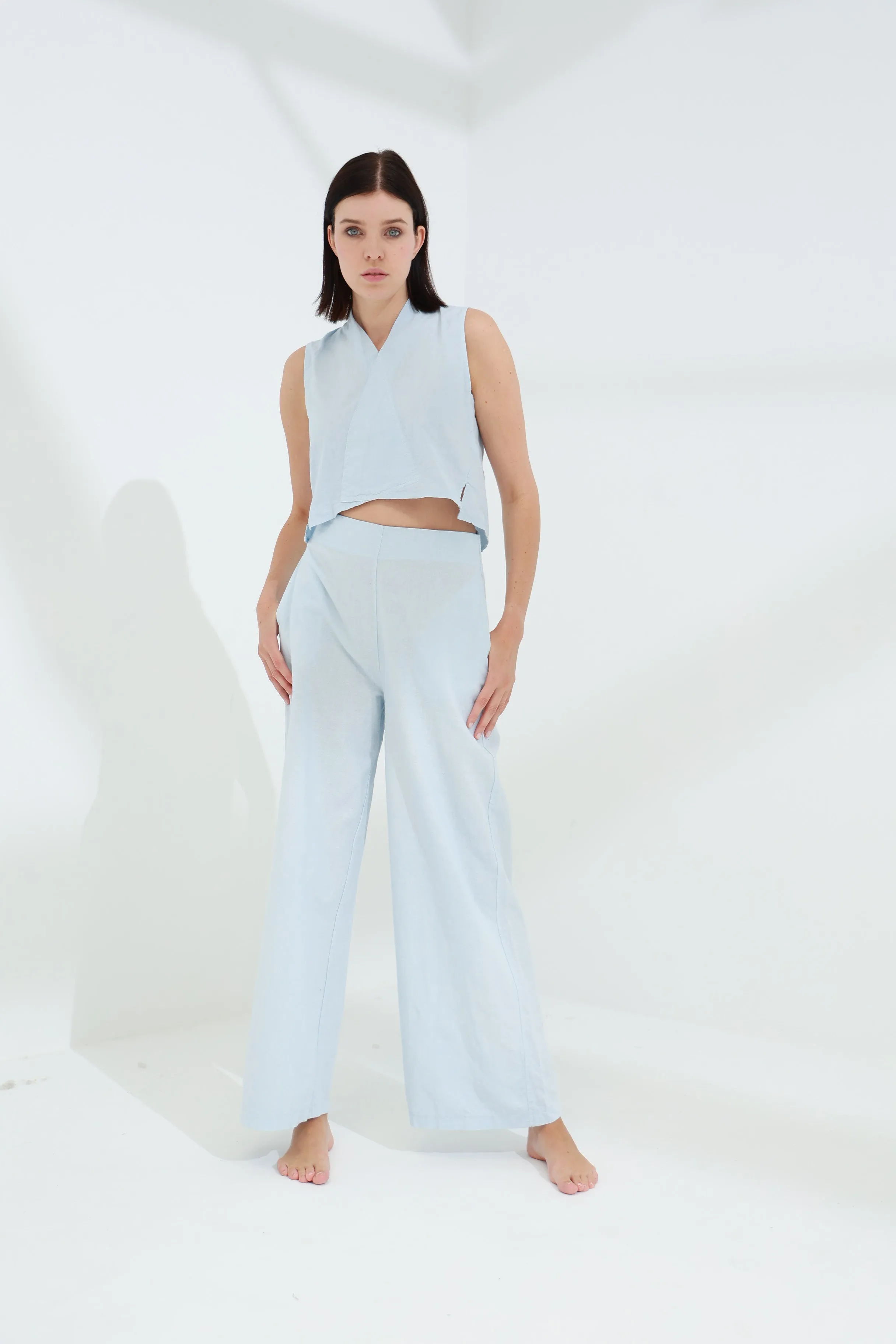 Colpo Linen Wide Leg Pants Cloud