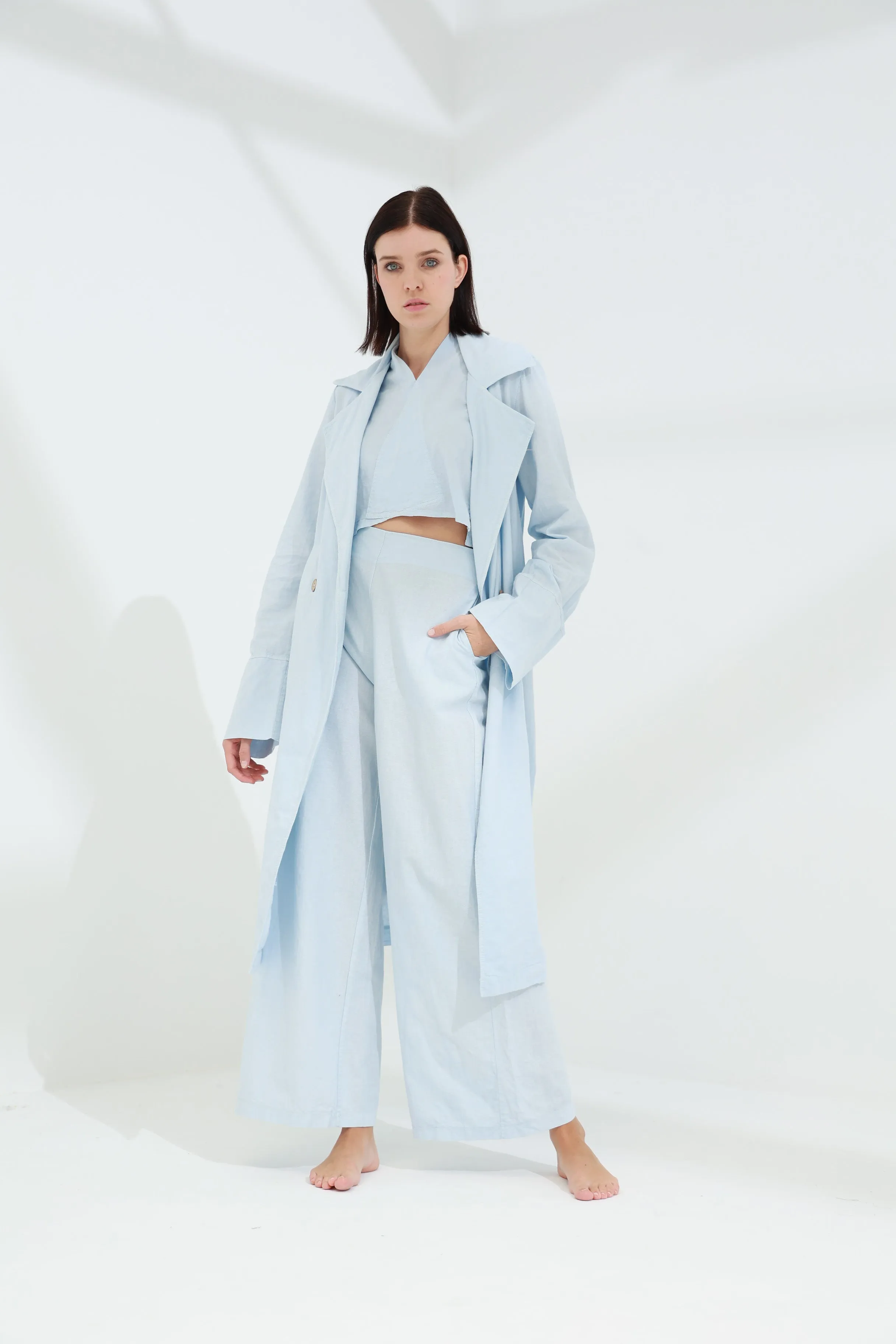 Colpo Linen Wide Leg Pants Cloud