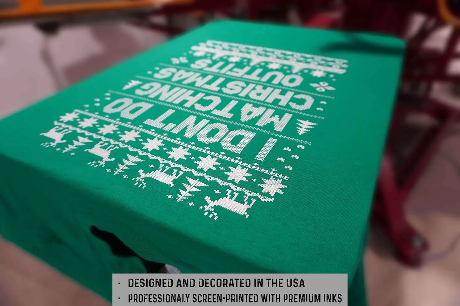 Couple Green Red Matching Outfits Christmas Ugly Sweater Party Long Sleeve t-Shirts