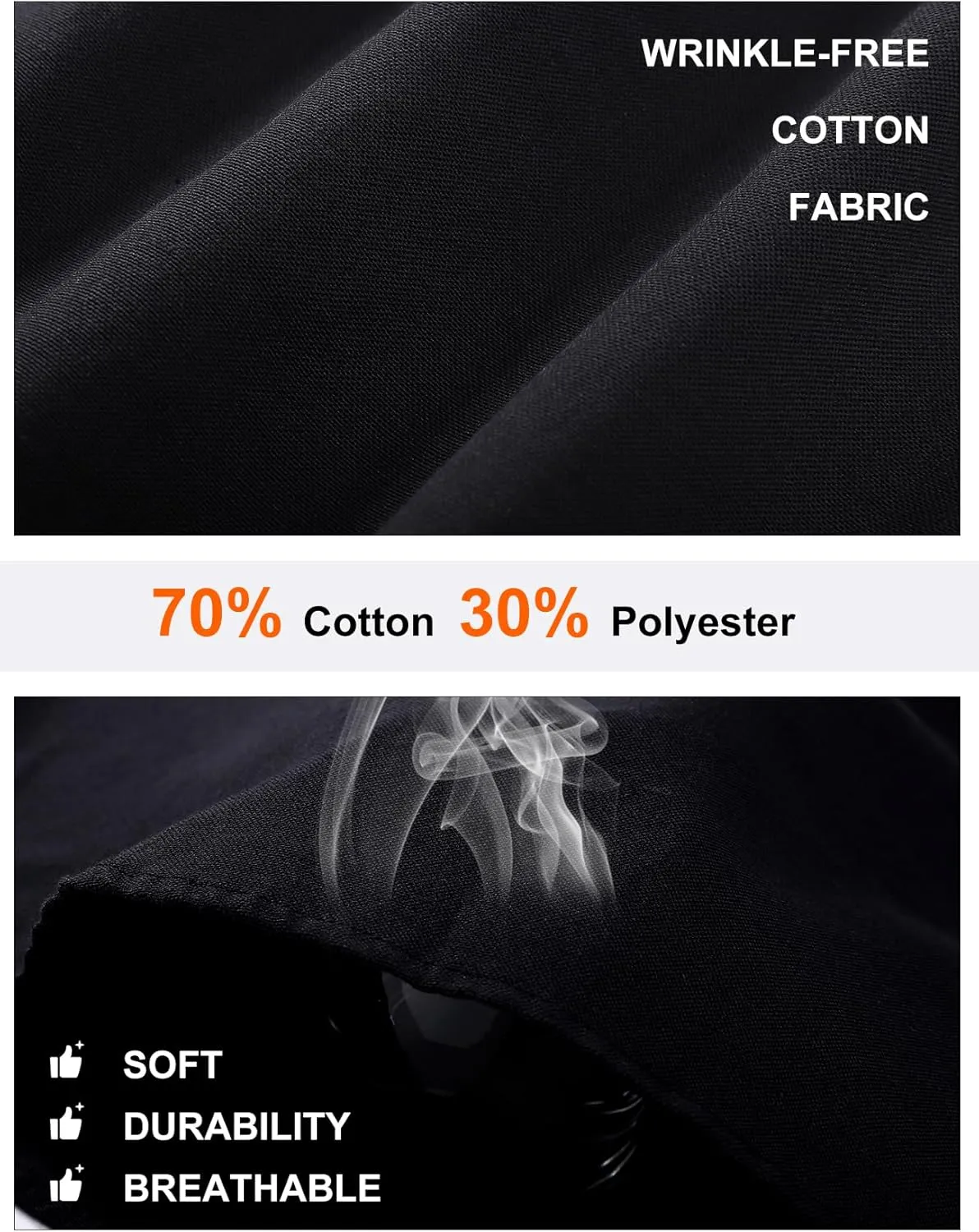 COZYPOIN Mens Dress Shirts Long Sleeve Wrinkle Free Regular Fit Inner Contrast Casual Business Wedding Button Down Shirt
