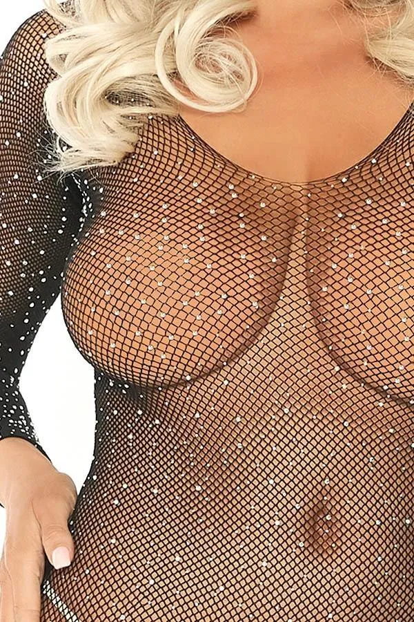 Crystalized Fishnet Bodystocking