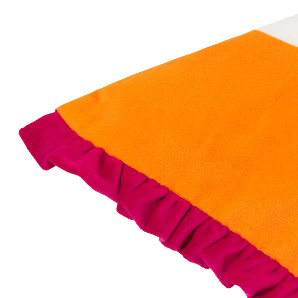 Dolcevita Striped Velvet Cushion Orange/Pink