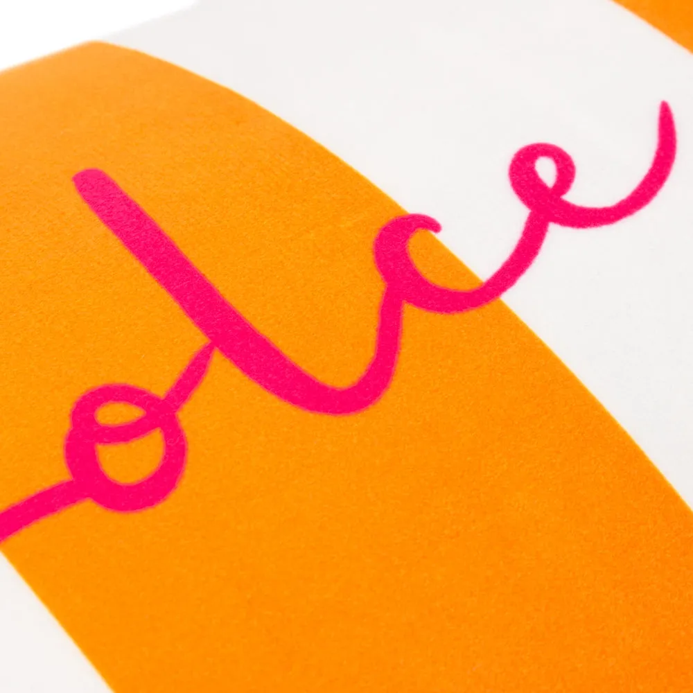 Dolcevita Striped Velvet Cushion Orange/Pink