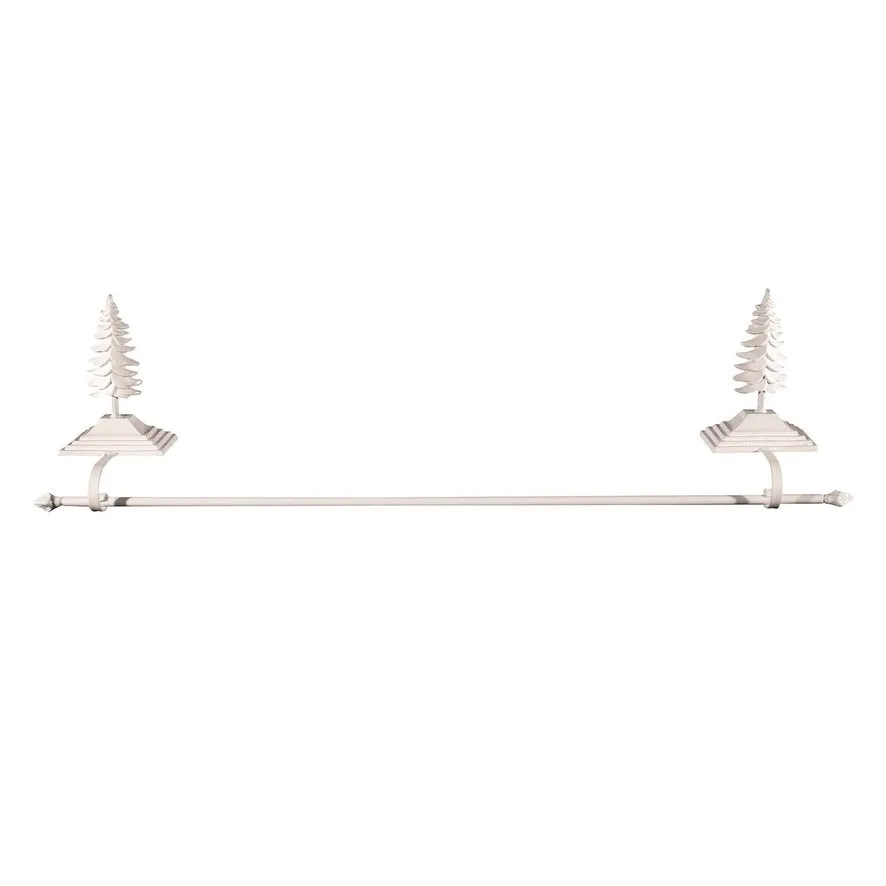 Double Christmas Tree Stocking Holder with Rod - White
