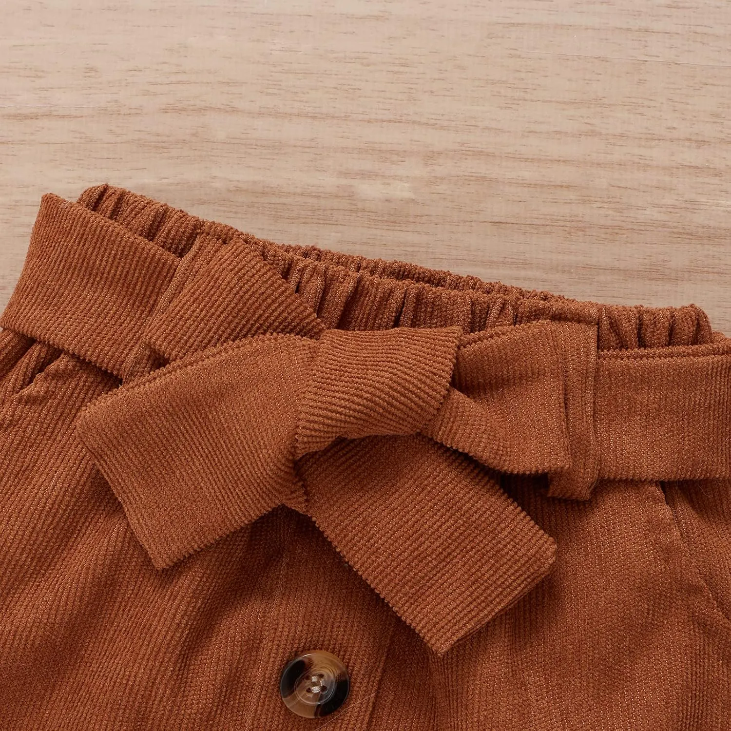DUBASAM Trendy Kids Toddler Baby Girl Fall Outfit Ruffle Long Sleeve Knit Blouse Pullover Top Mini Skirt with Belt Clothes