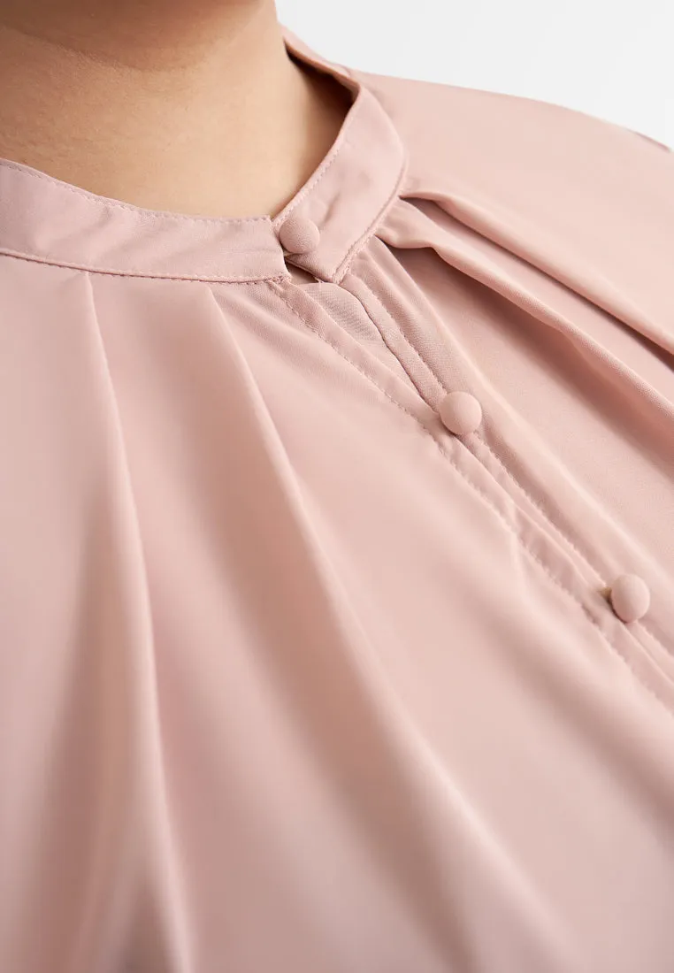 Elvina Elegant High Neck Button Blouse