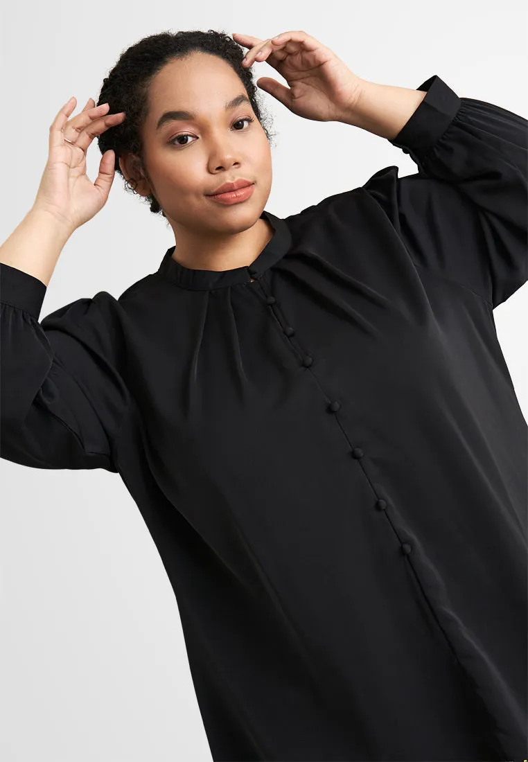 Elvina Elegant High Neck Button Blouse