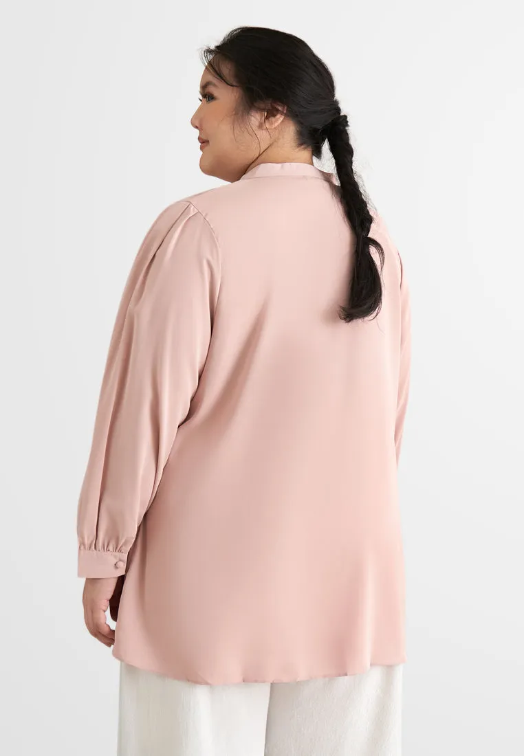 Elvina Elegant High Neck Button Blouse