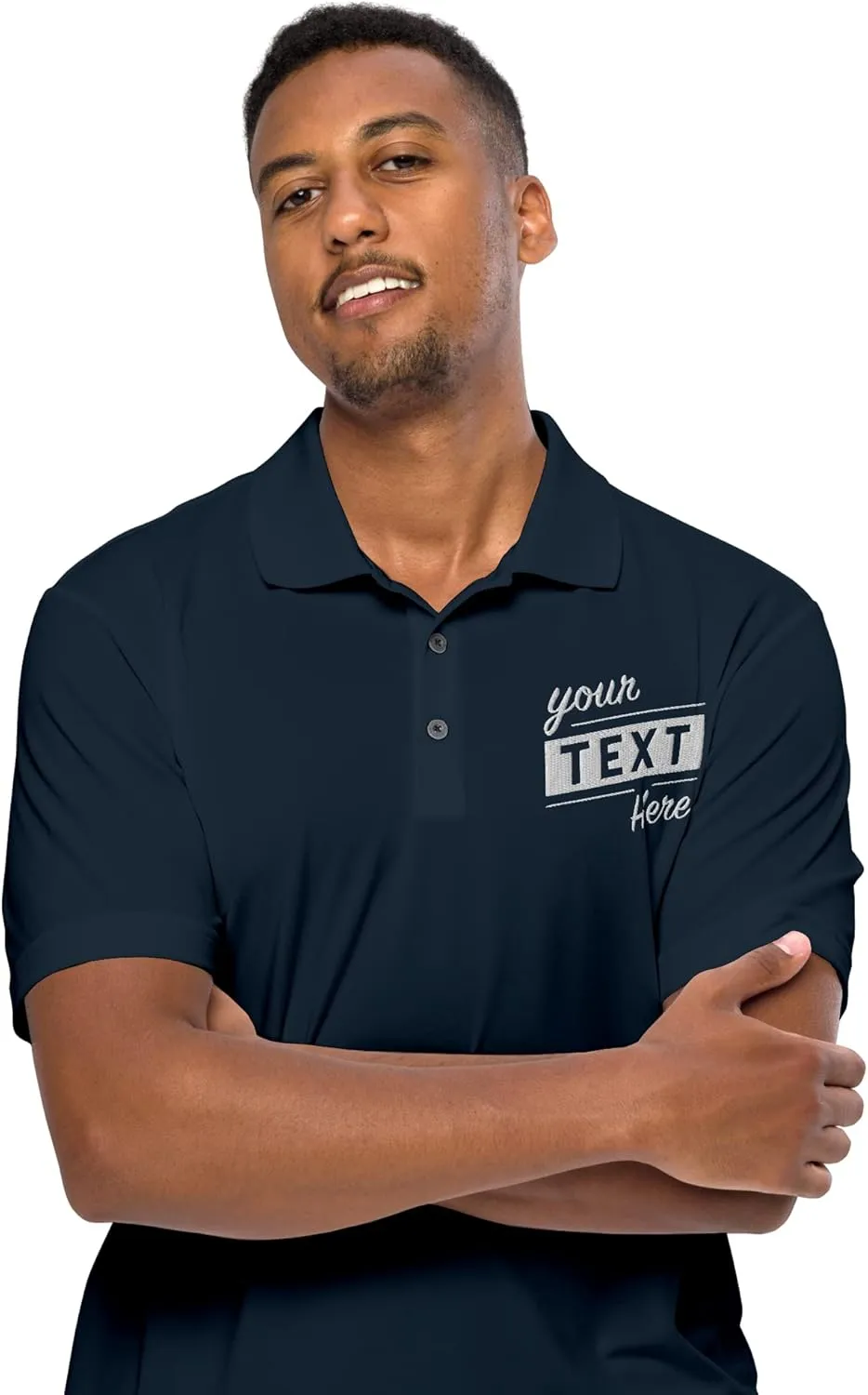 Embroidered Text | Custom Personalized Polo Shirt for Men & Women, Short Sleeve Sports Golf Tennis T-Shirt