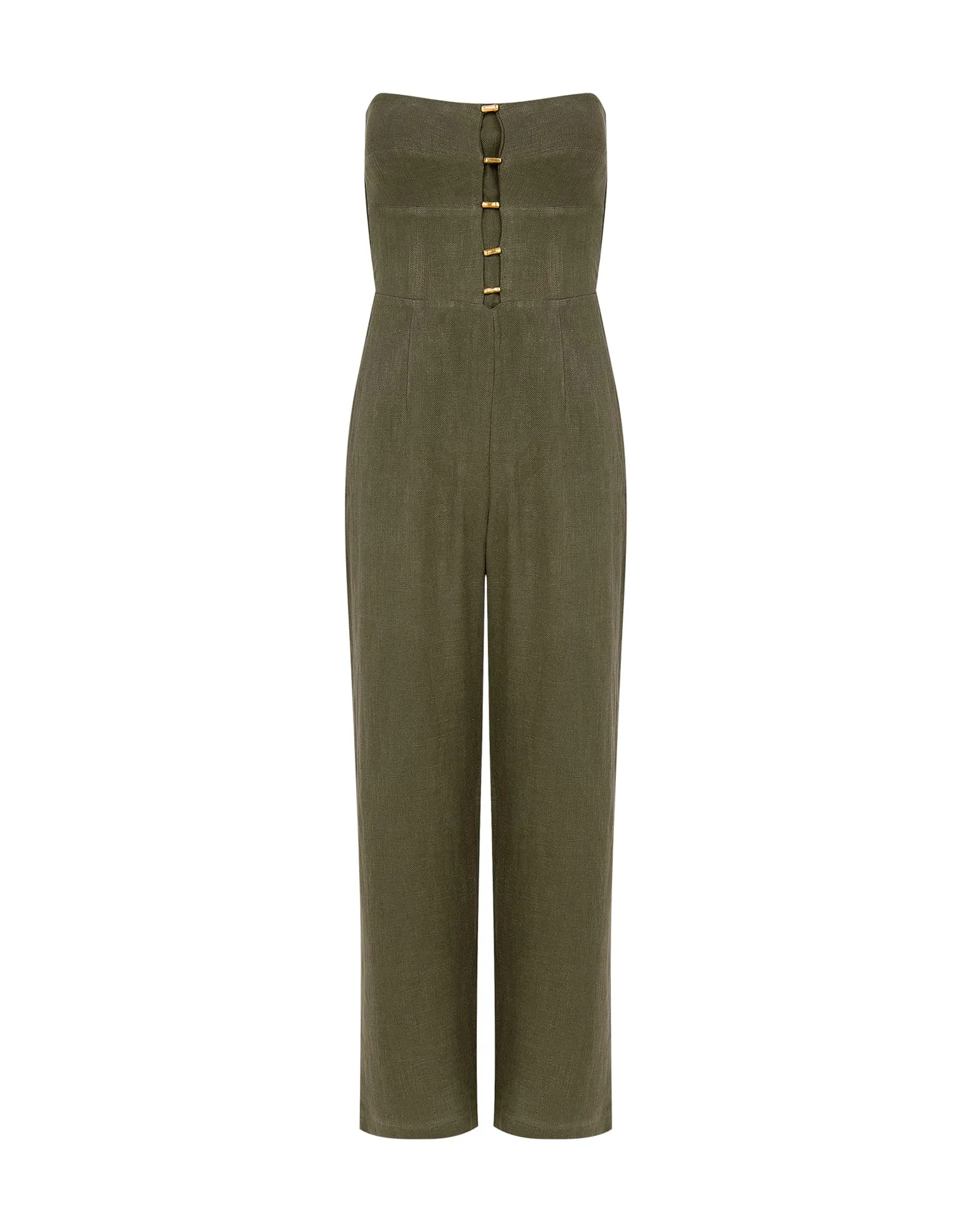 Emilia Strapless Jumpsuit - Evergreen