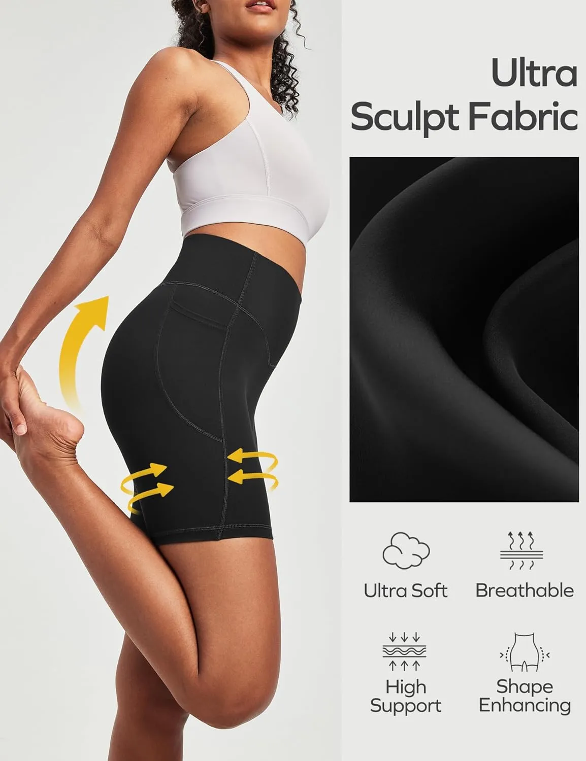 Ewedoos Compression Shorts for Women Spandex Biker Shorts Women Tummy Control with Pockets 6" No Front Seam Yoga Gym Workout