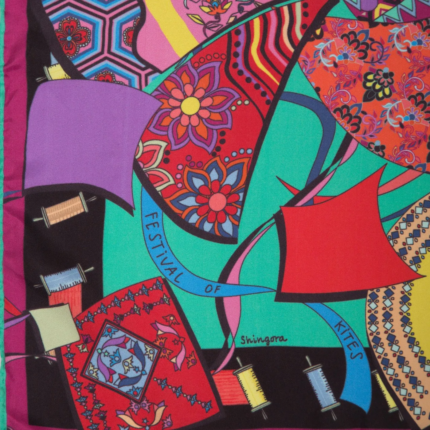 Festivals Of Kites Printed Square Scarf