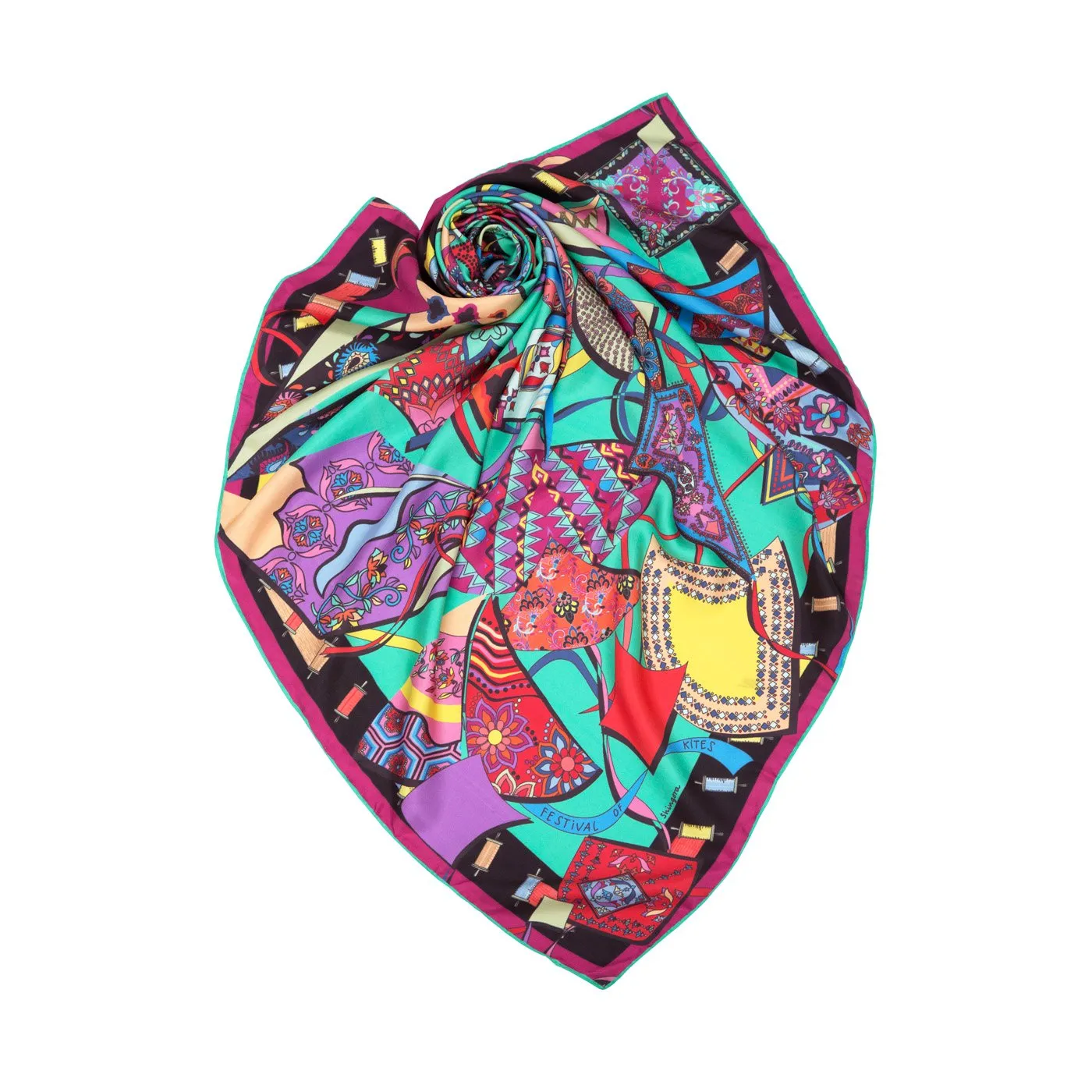 Festivals Of Kites Printed Square Scarf