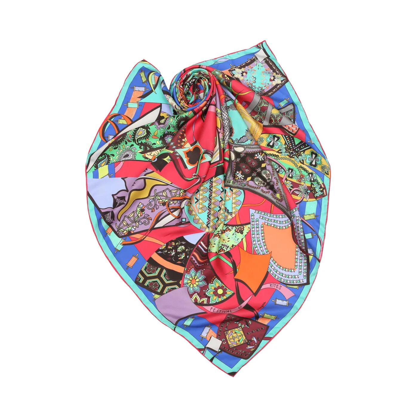 Festivals Of Kites Printed Square Scarf