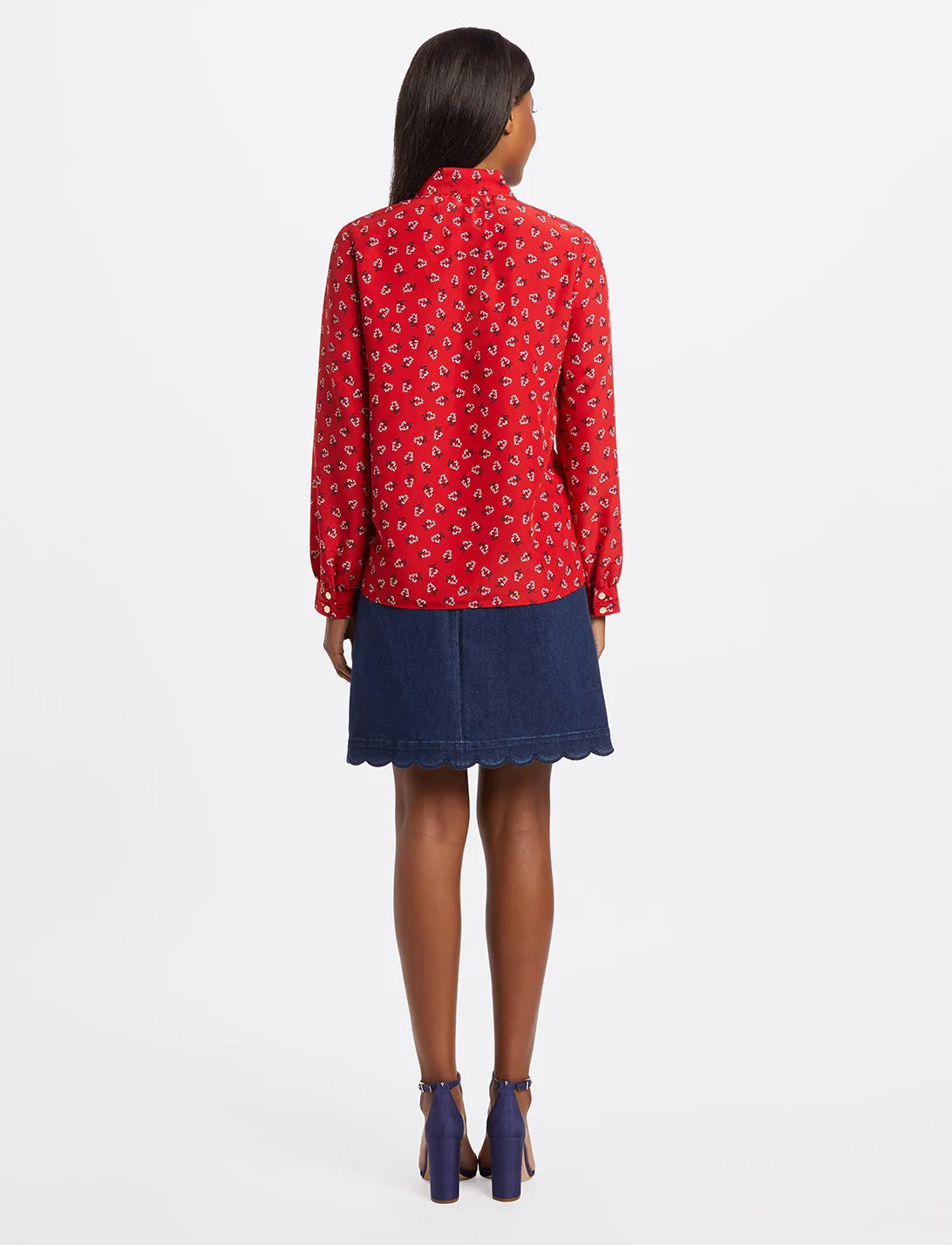 Floral Tie Neck Blouse