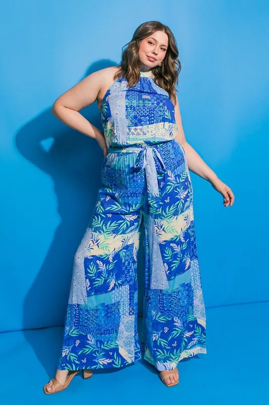 Flying Tomato Plus Size Printed Woven Jumpsuit