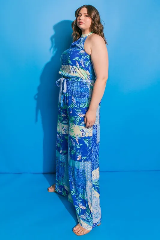 Flying Tomato Plus Size Printed Woven Jumpsuit