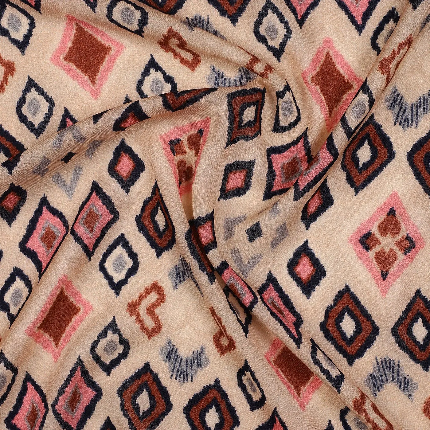 Geo Ikat Printed Woolen Stole