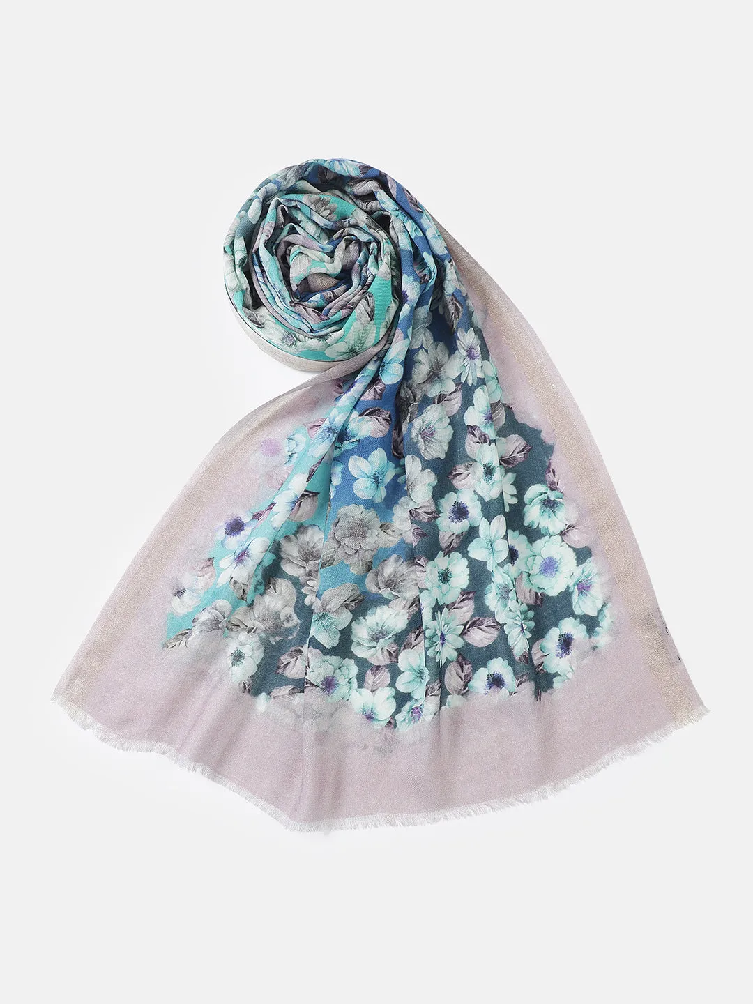 Gilded Whisper Floral Design Printed Stole